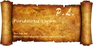 Porubszky Lenke névjegykártya