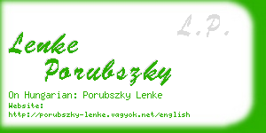 lenke porubszky business card